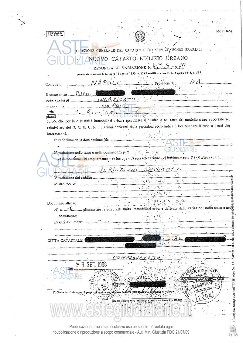 Planimetria del bene