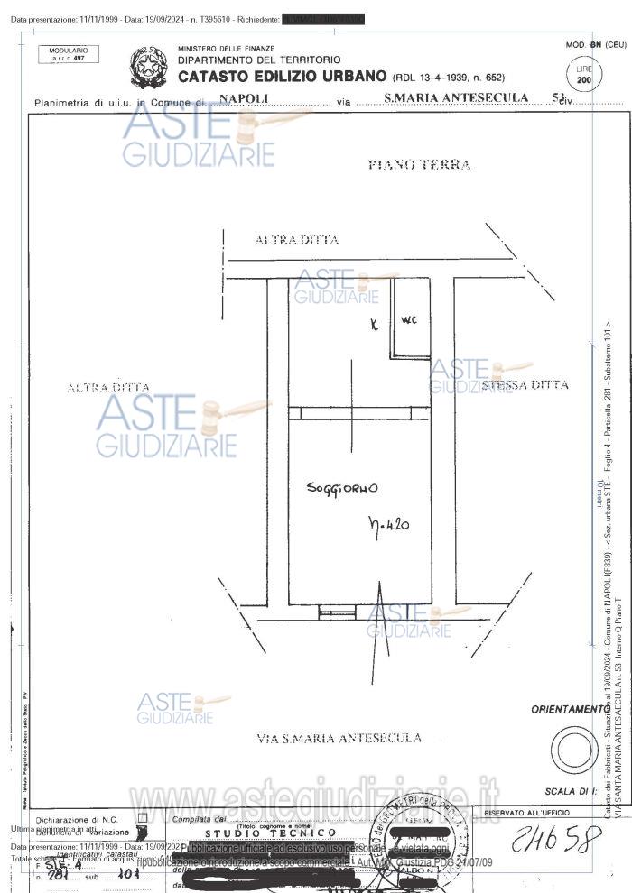 Planimetria del bene
