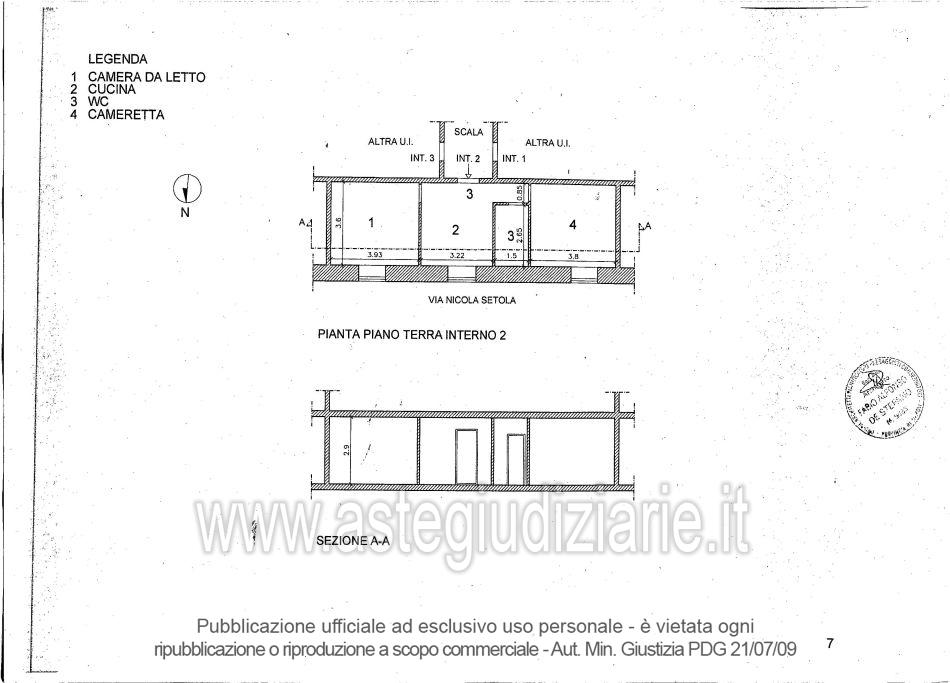Planimetria del bene