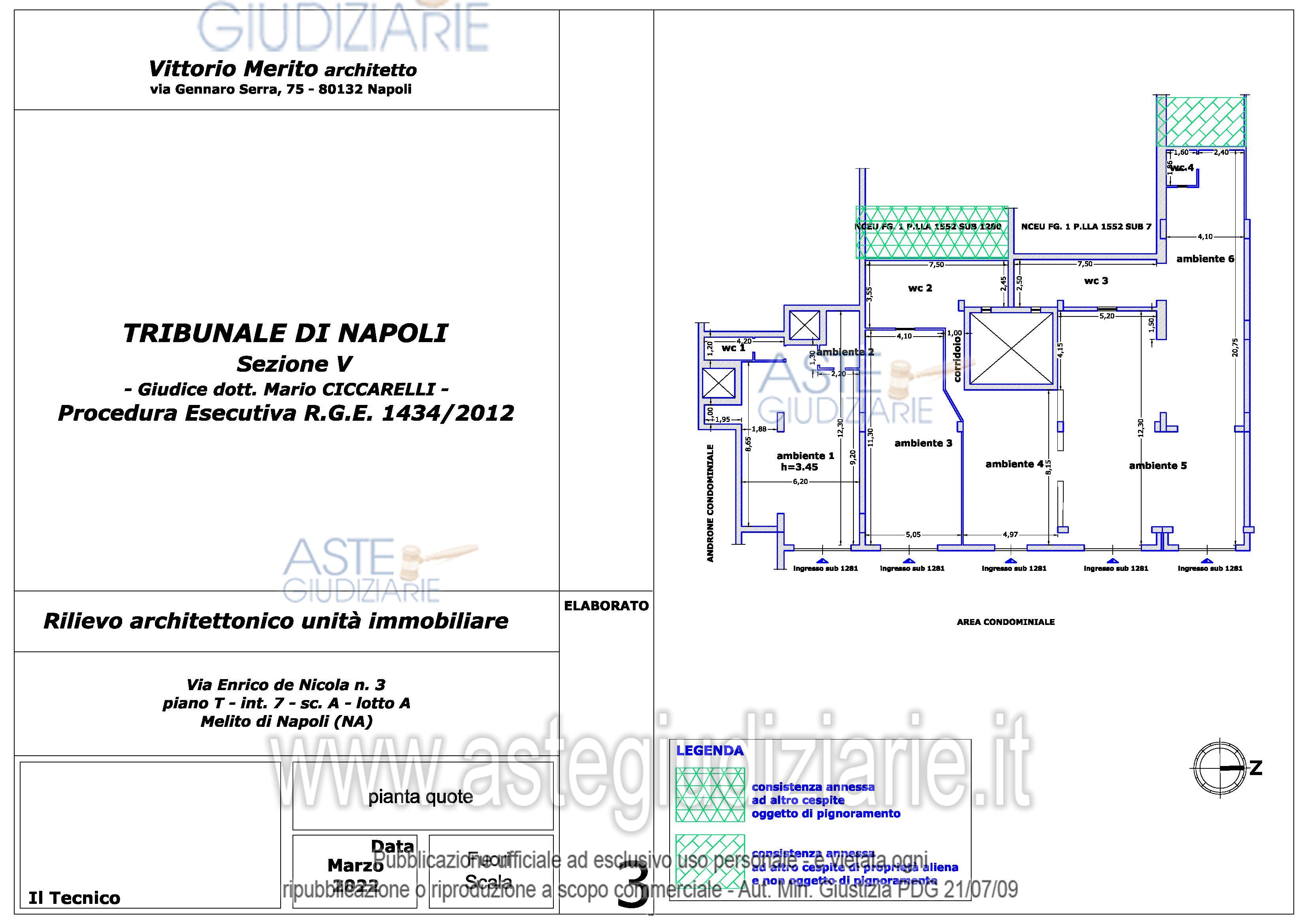 Planimetria del bene
