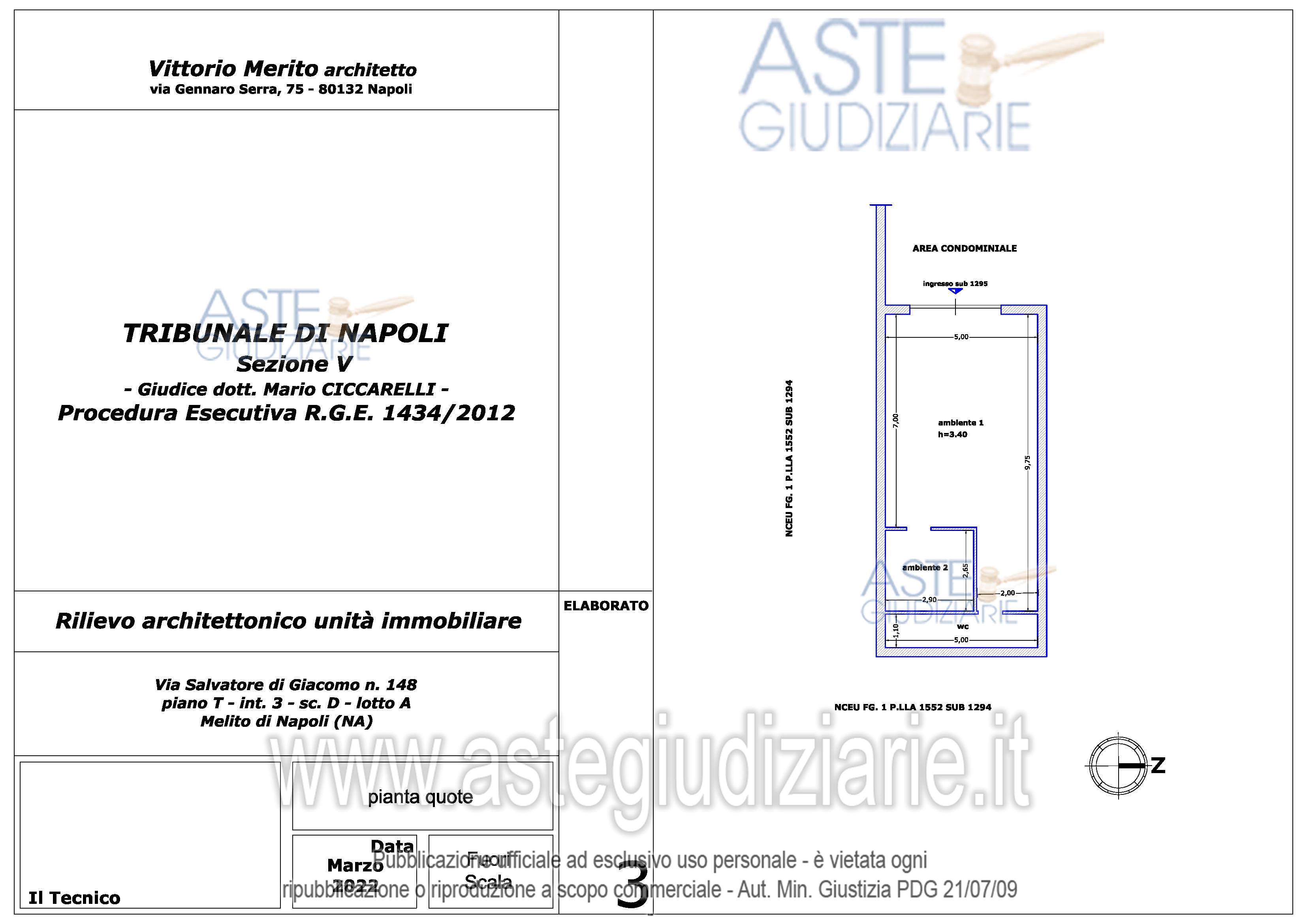 Planimetria del bene