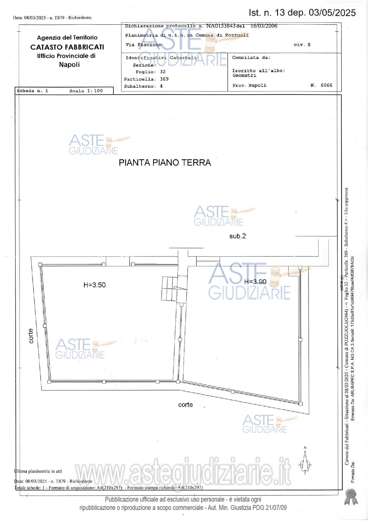 Planimetria del bene