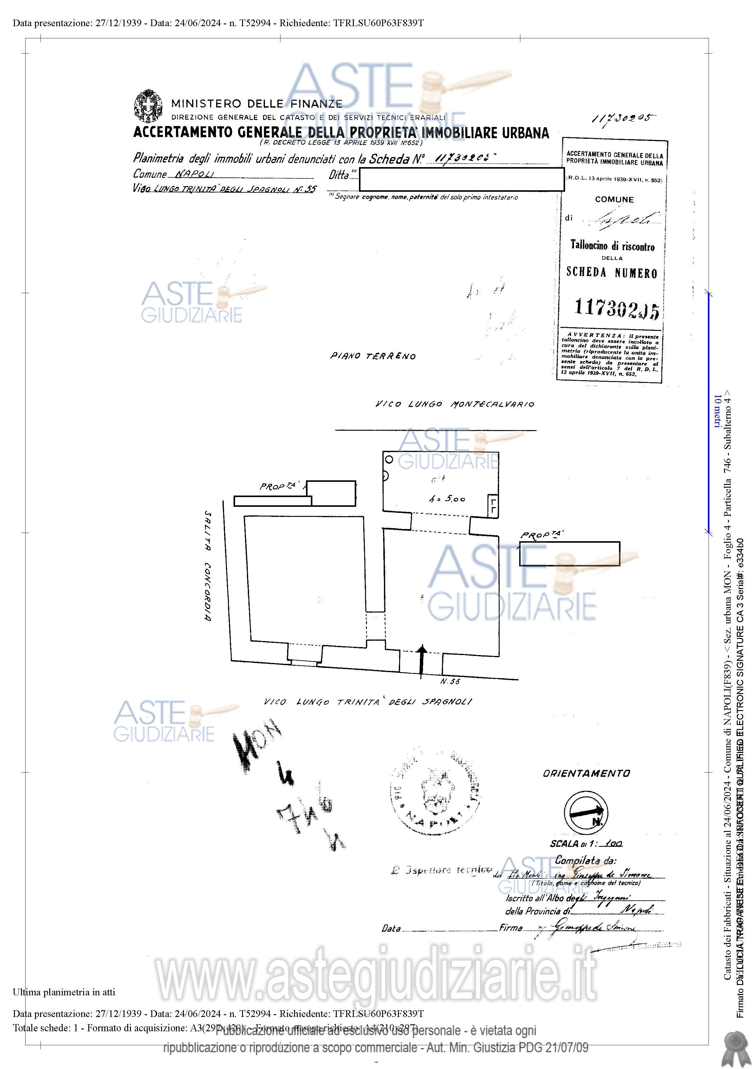 Planimetria del bene