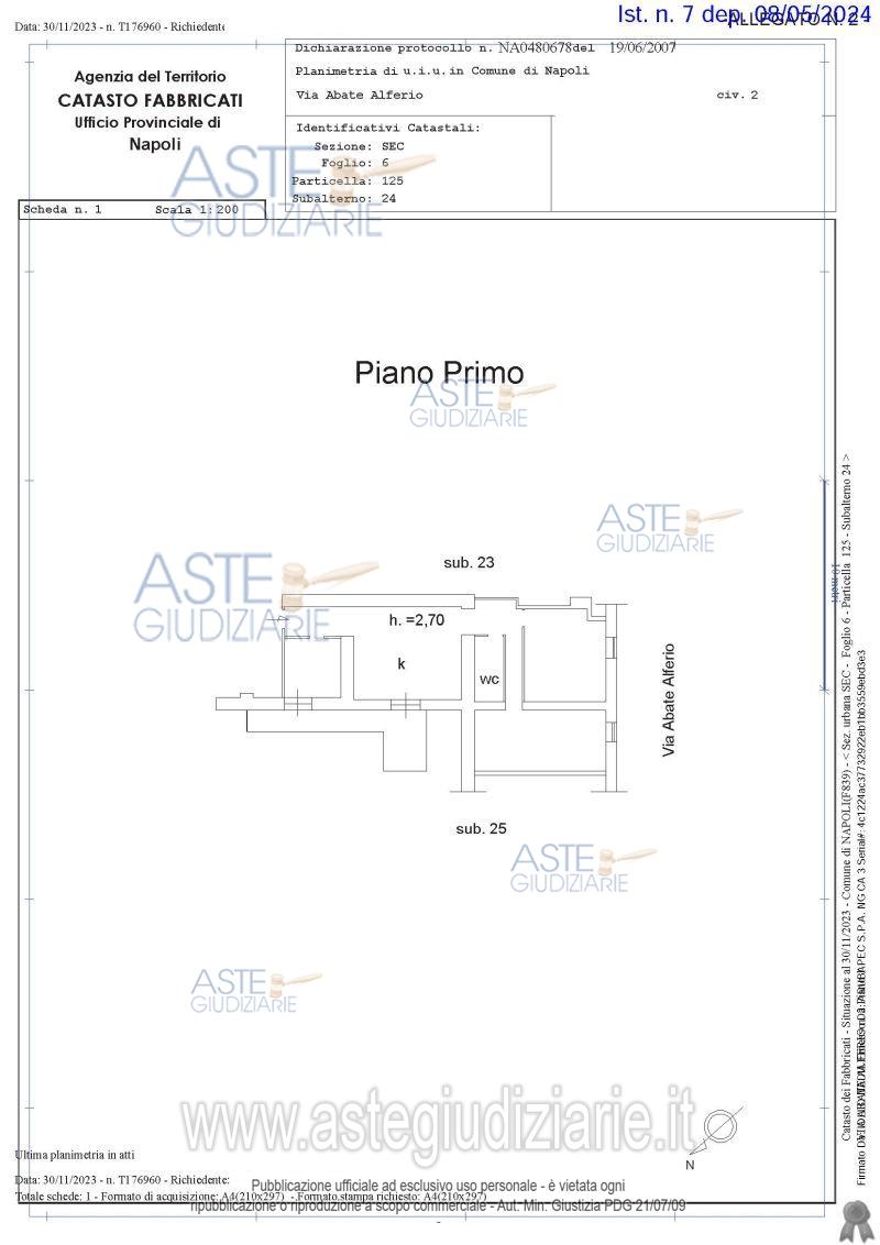 Planimetria del bene