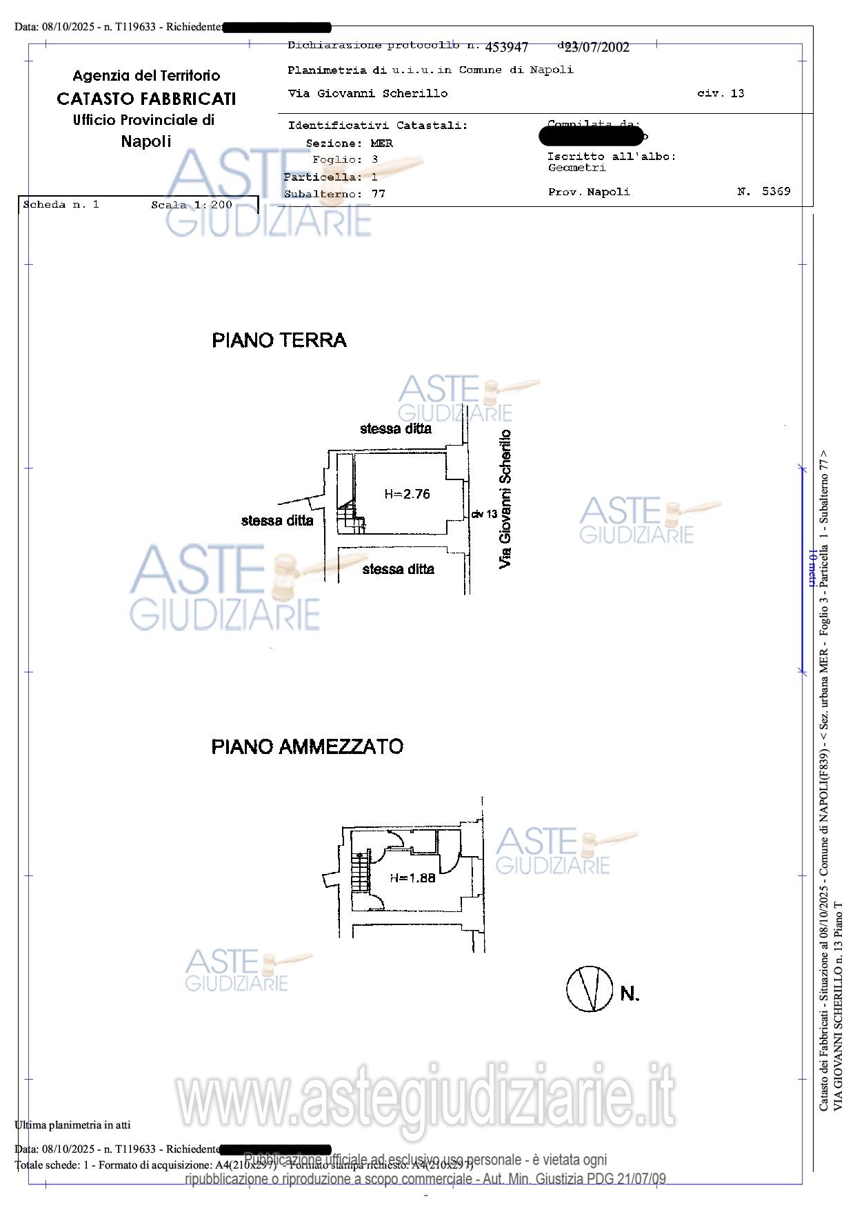 Planimetria del bene