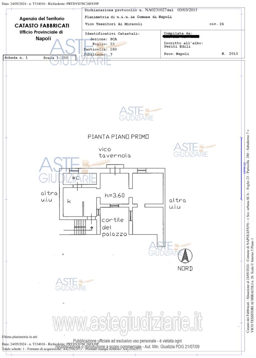 Planimetria del bene