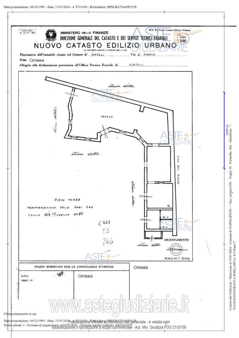 Planimetria del bene