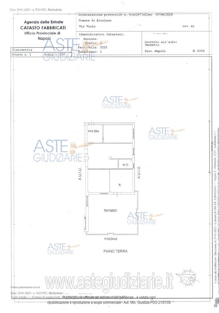Planimetria del bene