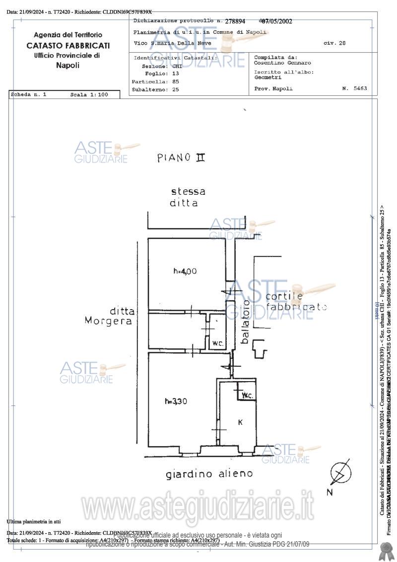 Planimetria del bene