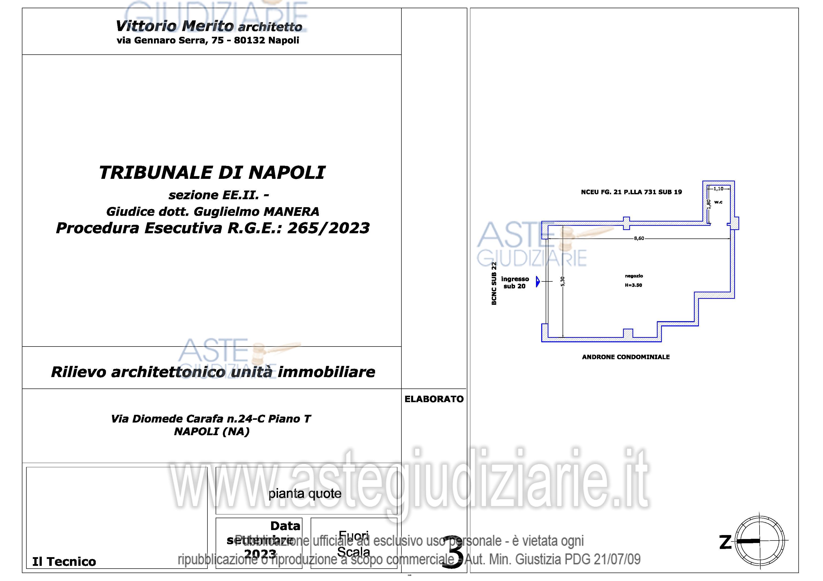 Planimetria del bene