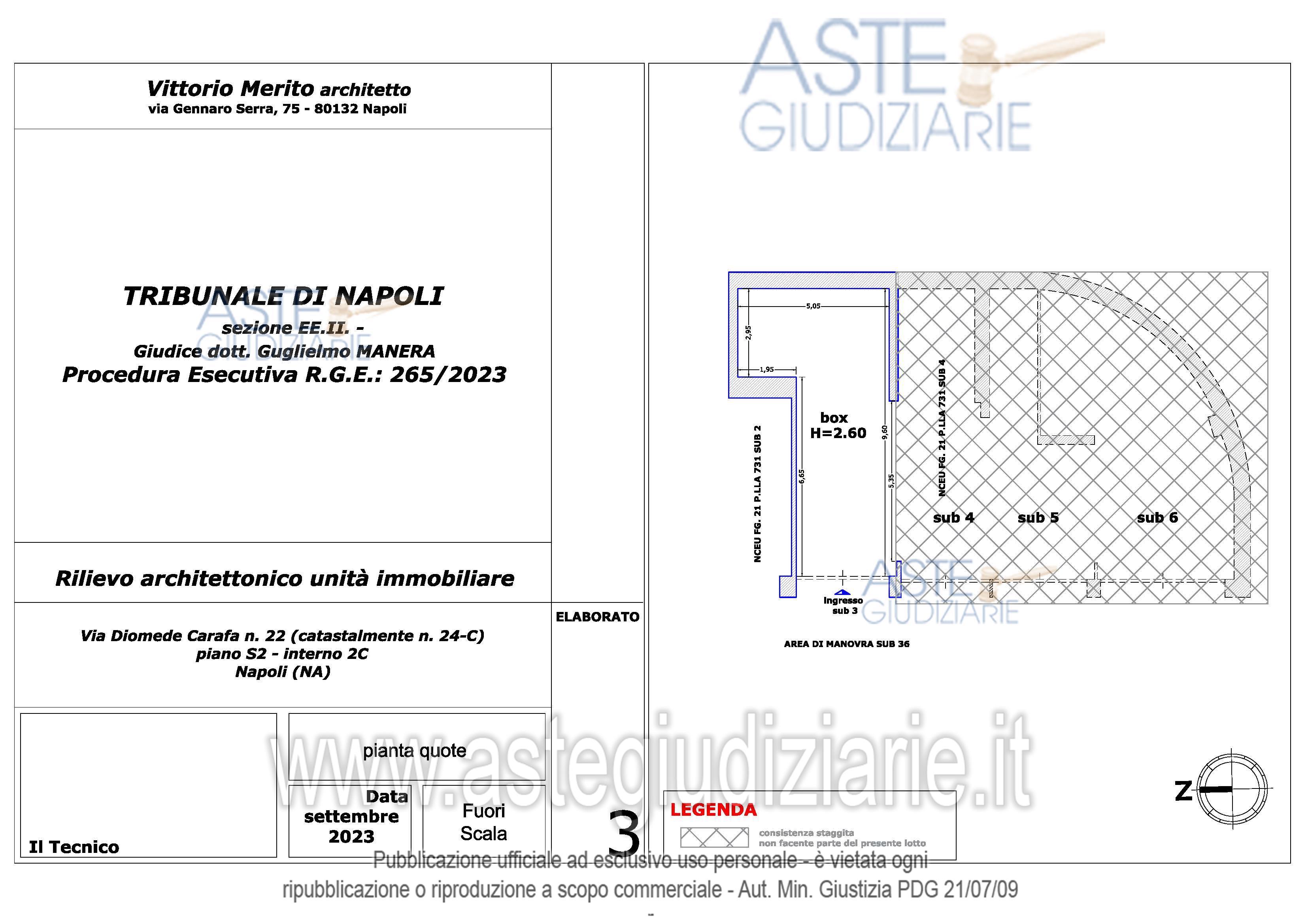 Planimetria del bene