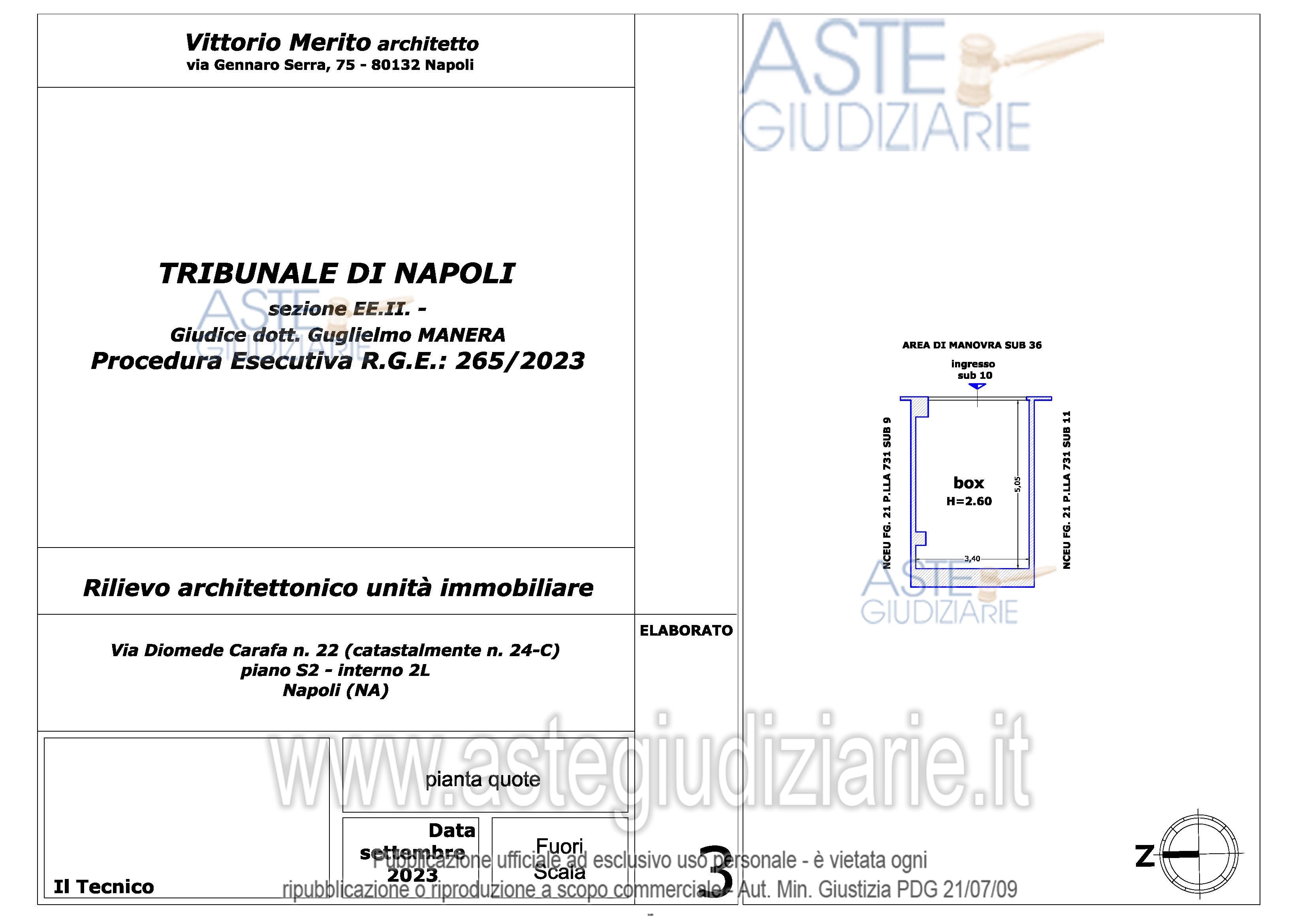 Planimetria del bene