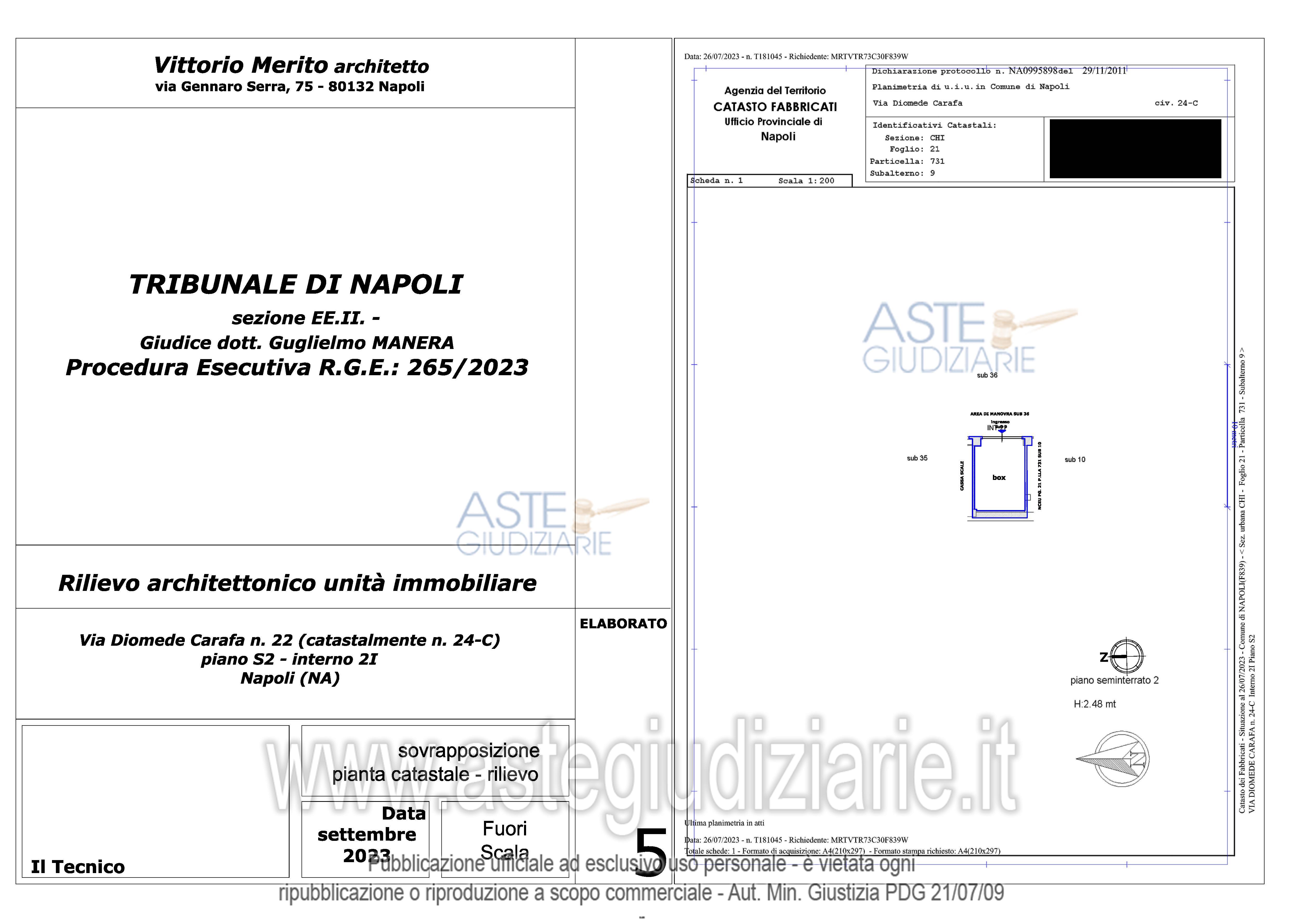 Planimetria del bene