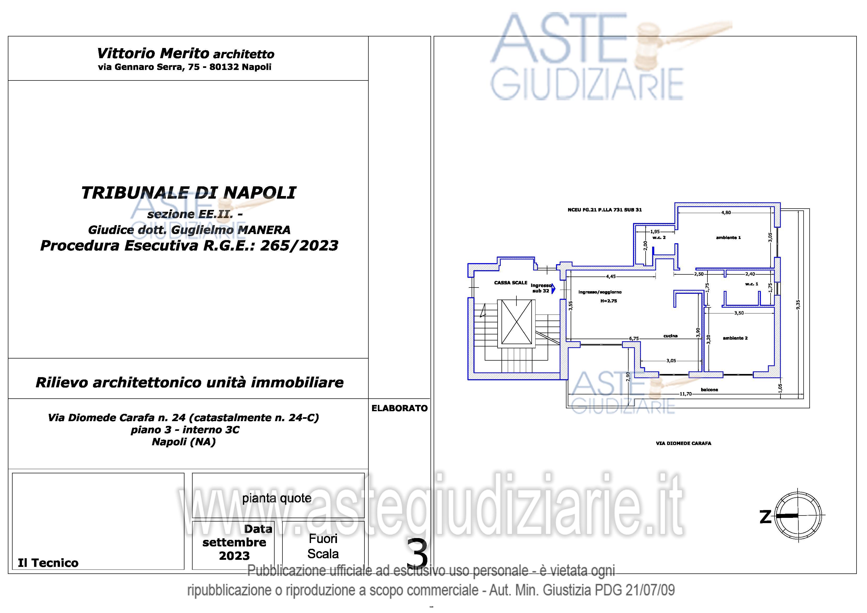Planimetria del bene