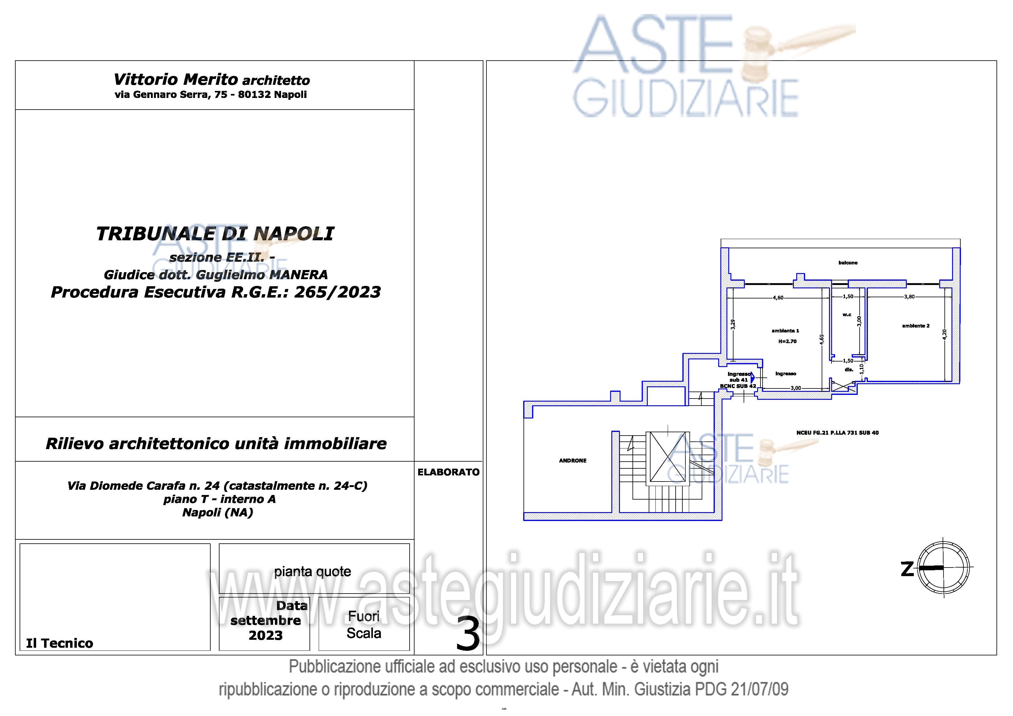 Planimetria del bene