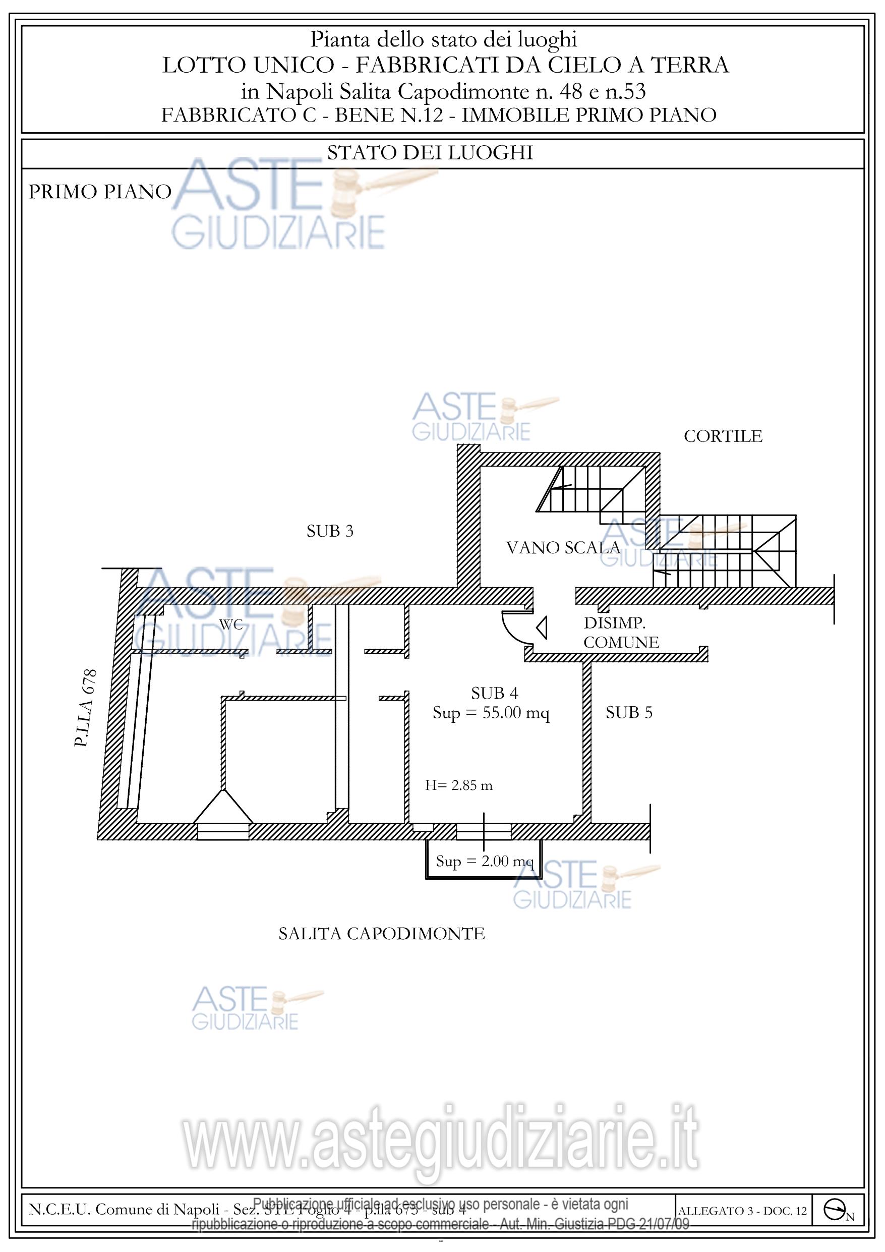 Planimetria del bene