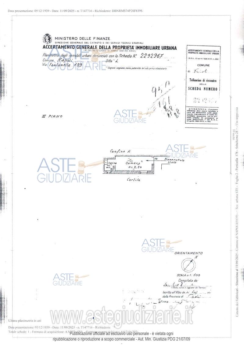 Planimetria del bene