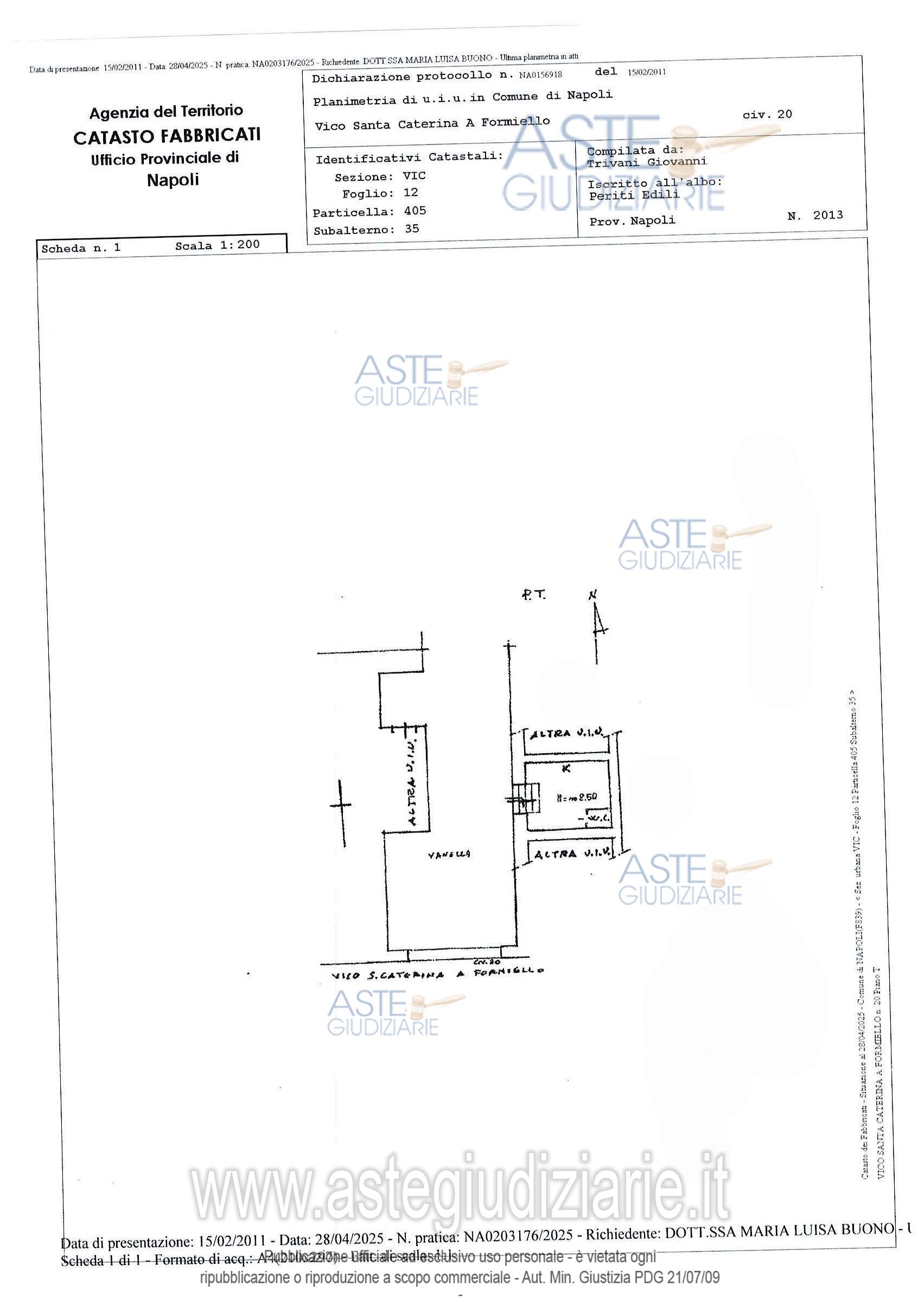 Planimetria del bene