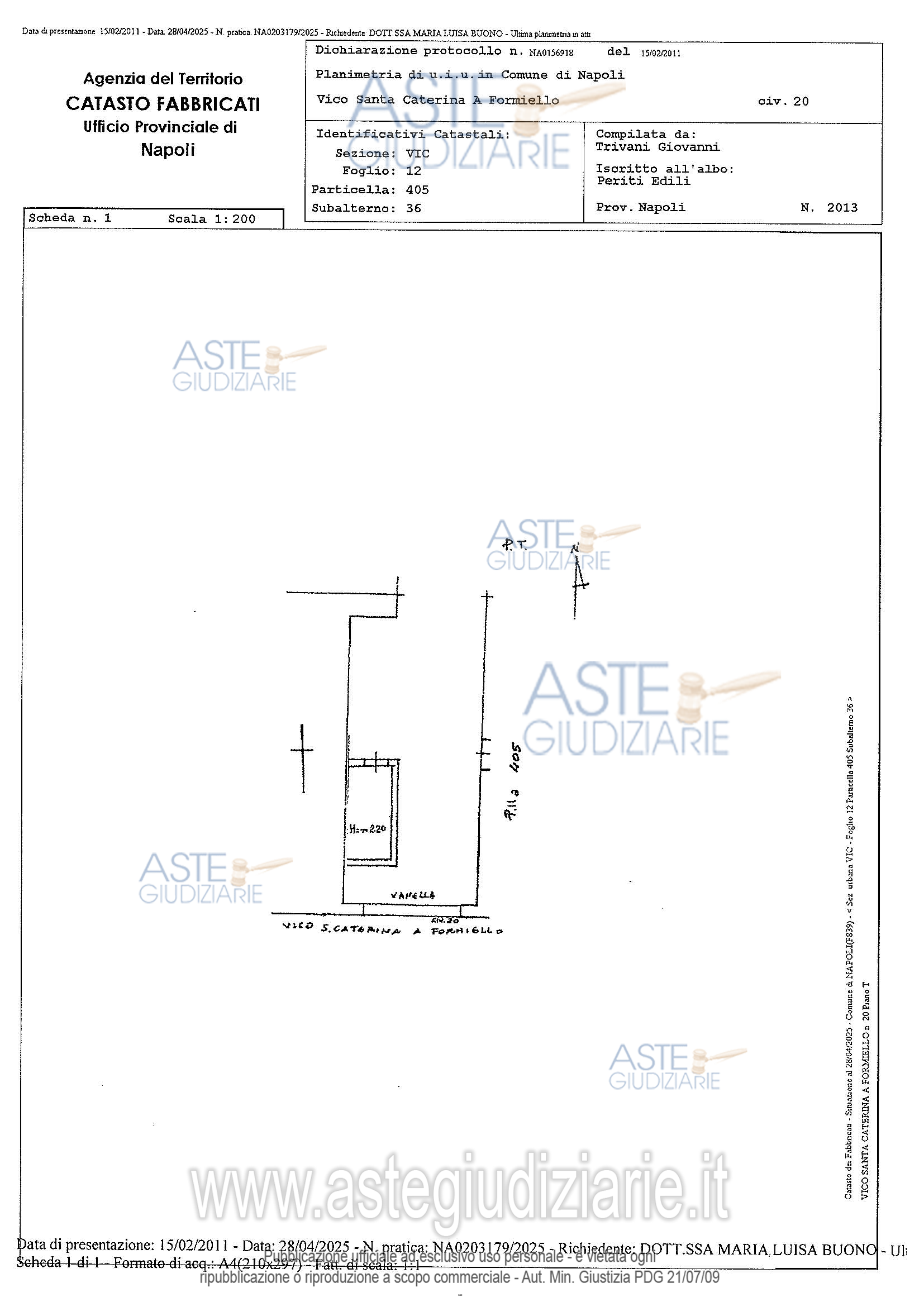 Planimetria del bene