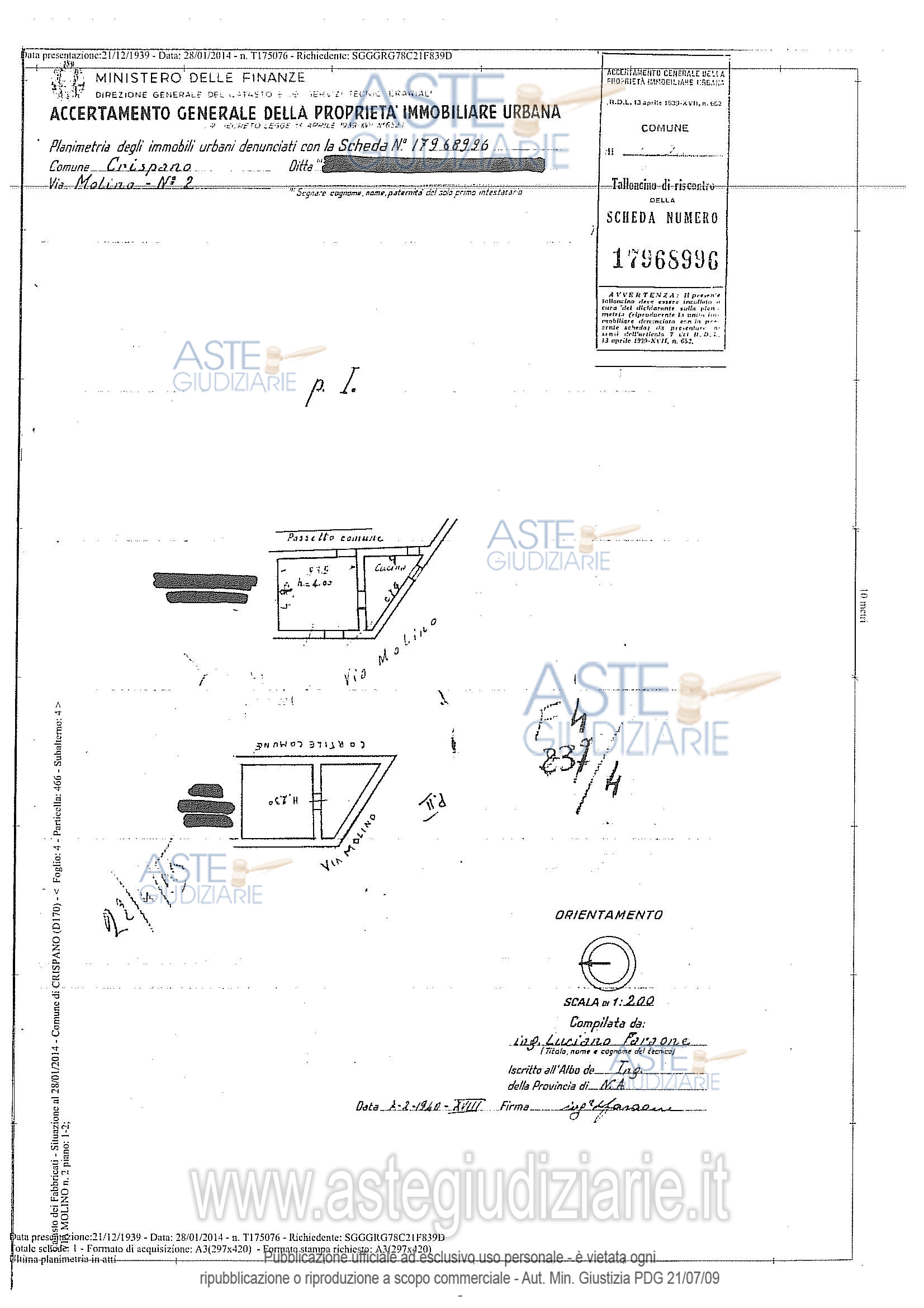 Planimetria del bene