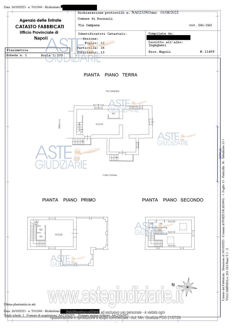 Planimetria del bene