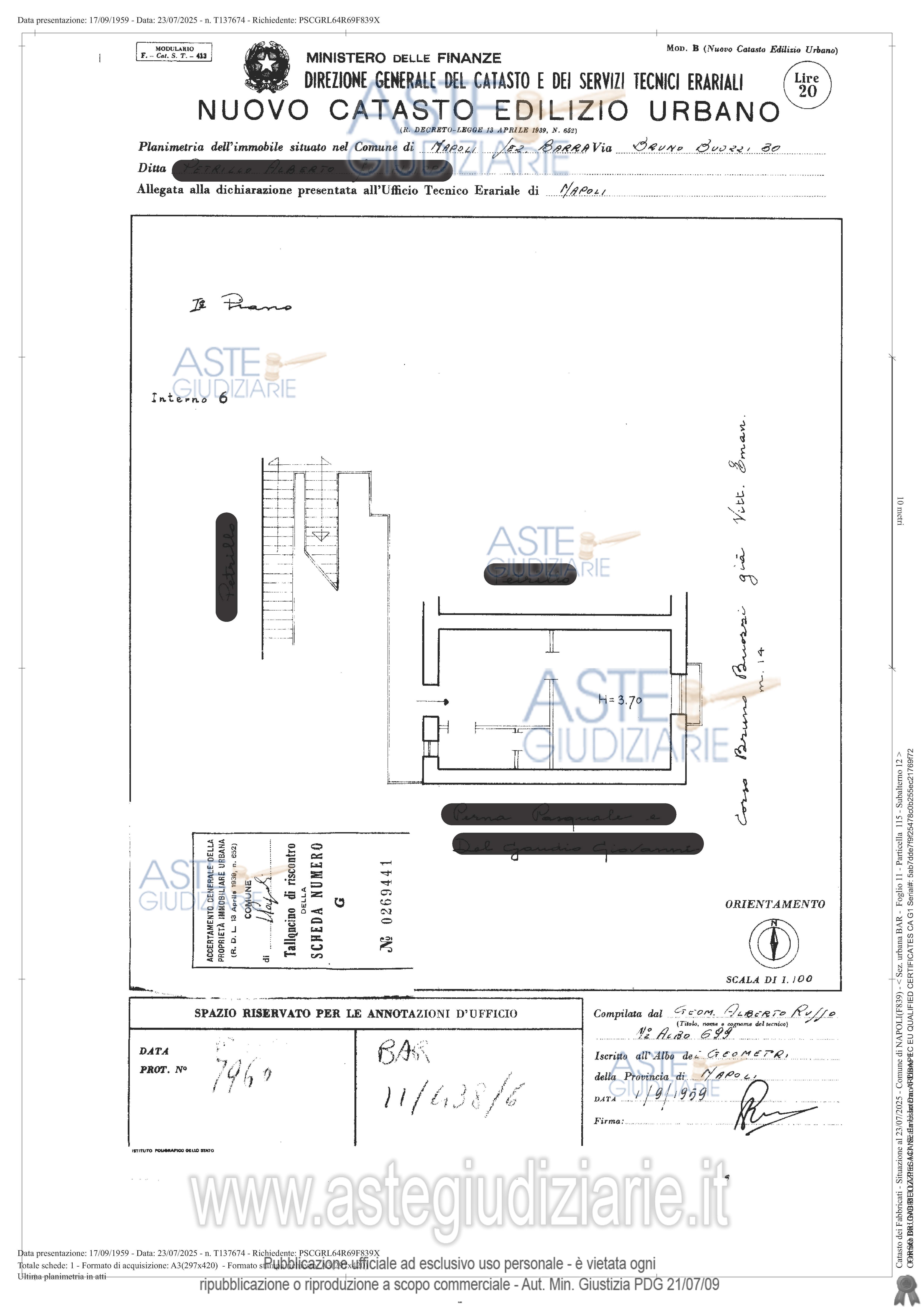 Planimetria del bene