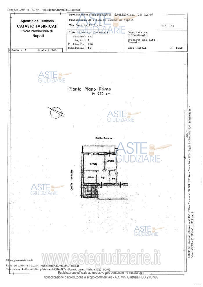 Planimetria del bene