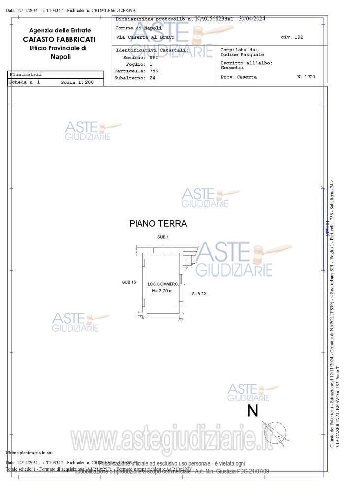 Planimetria del bene