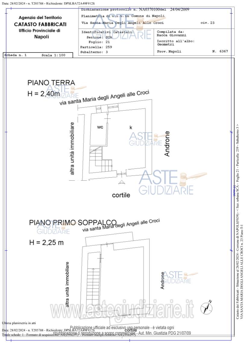 Planimetria del bene