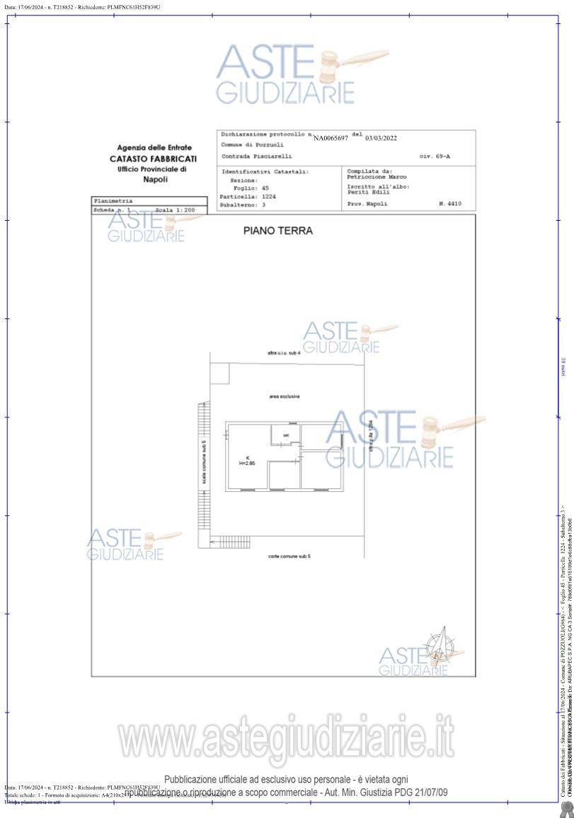 Planimetria del bene