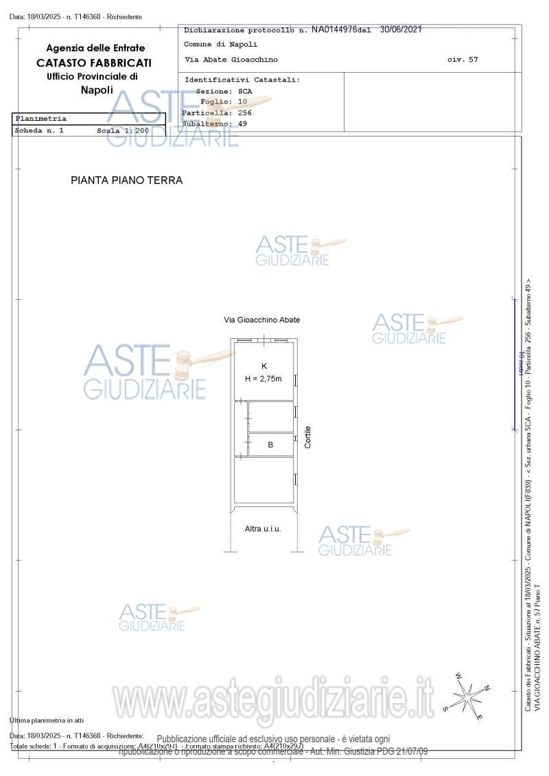 Planimetria del bene