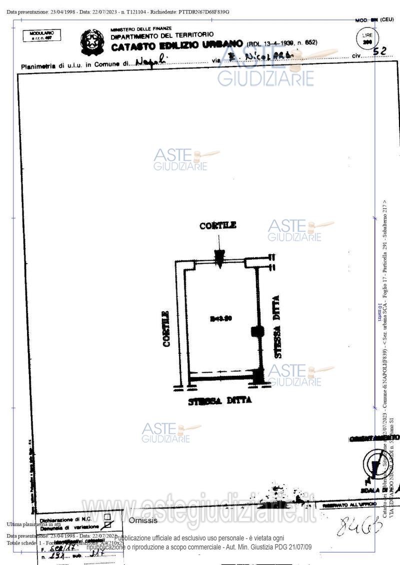 Planimetria del bene