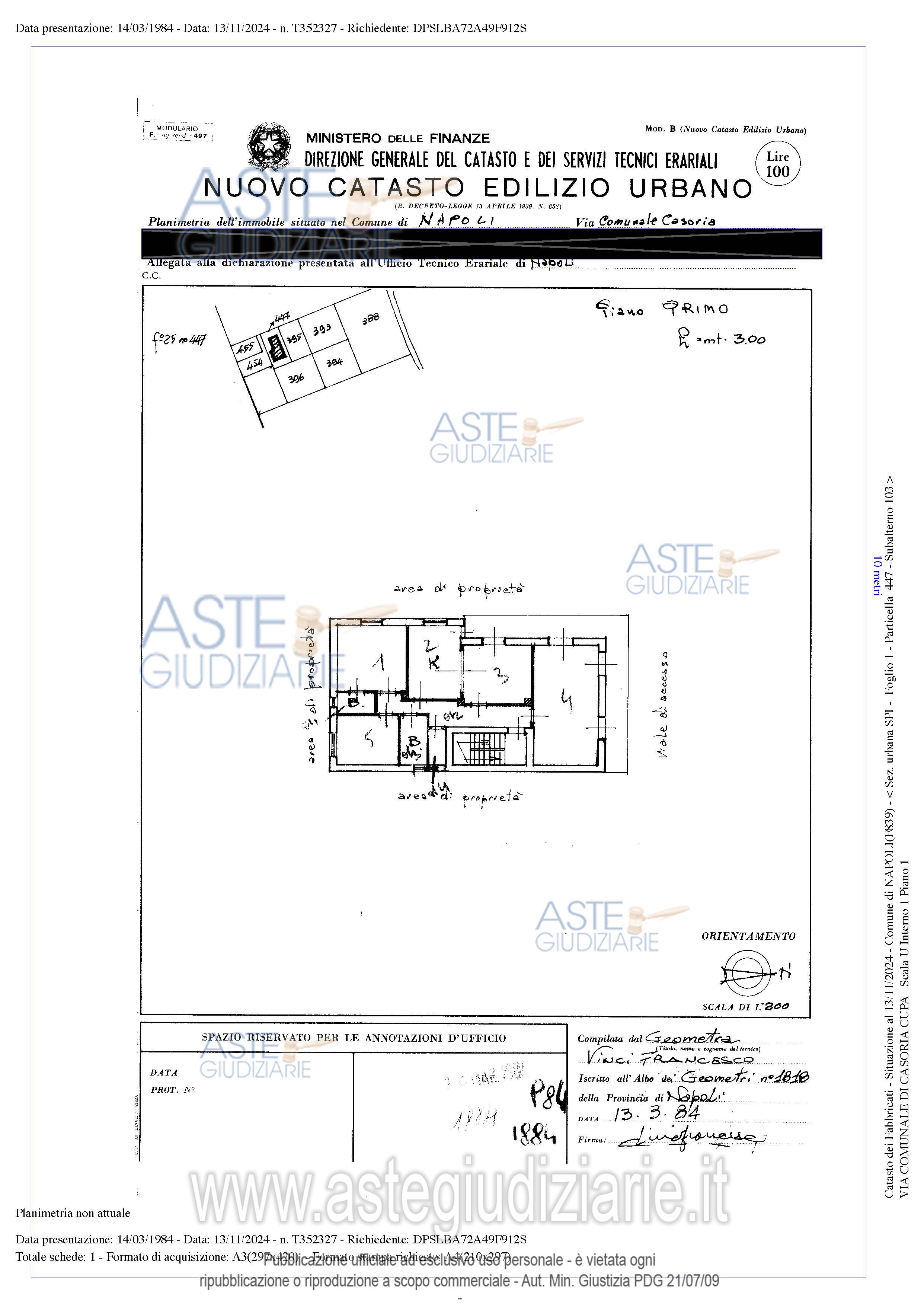 Planimetria del bene