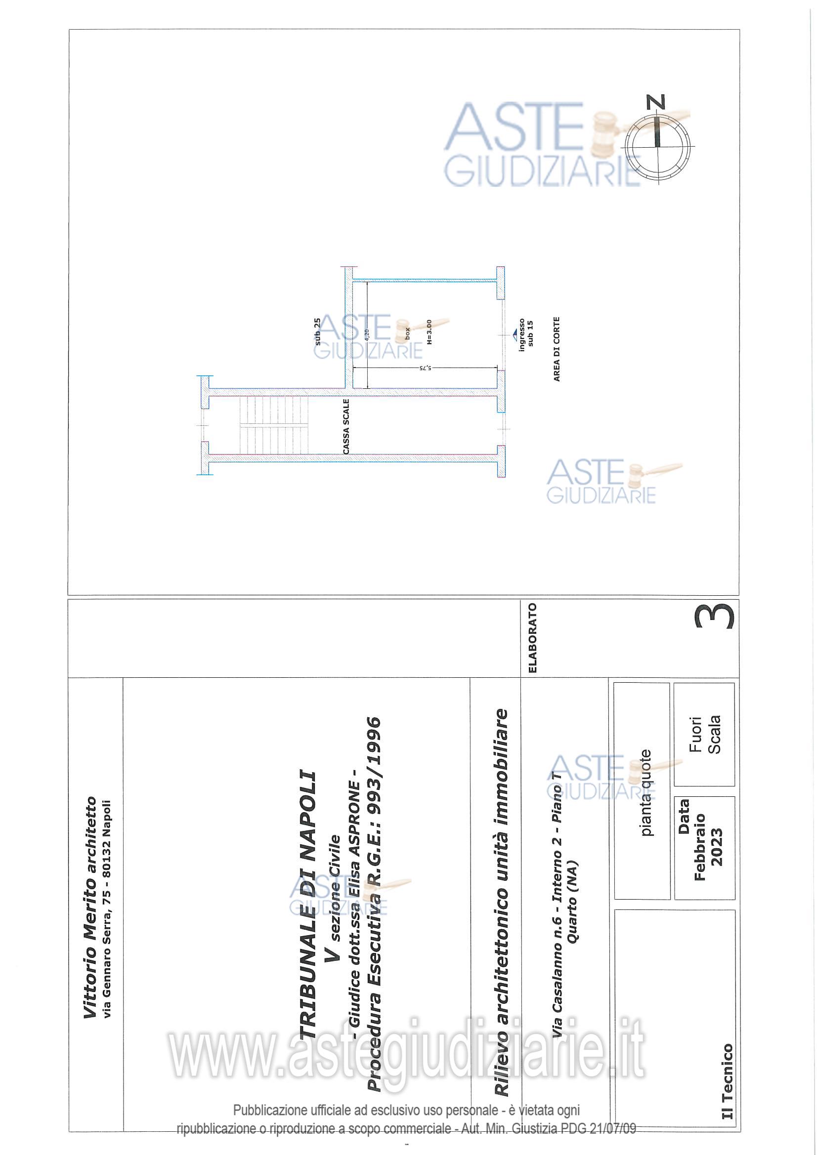 Planimetria del bene
