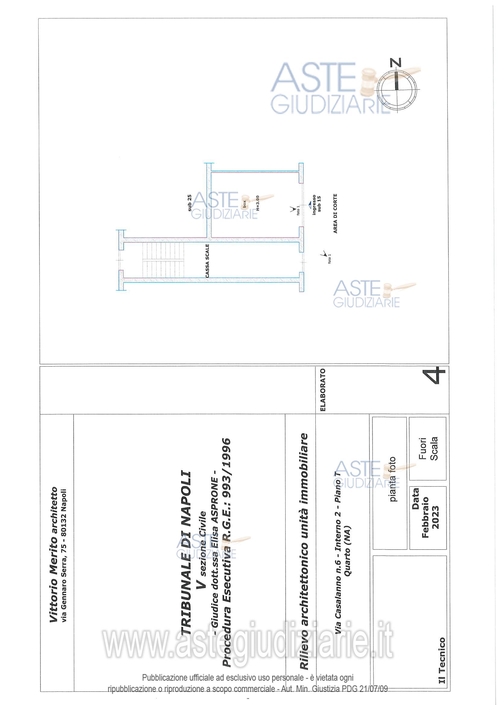 Planimetria del bene