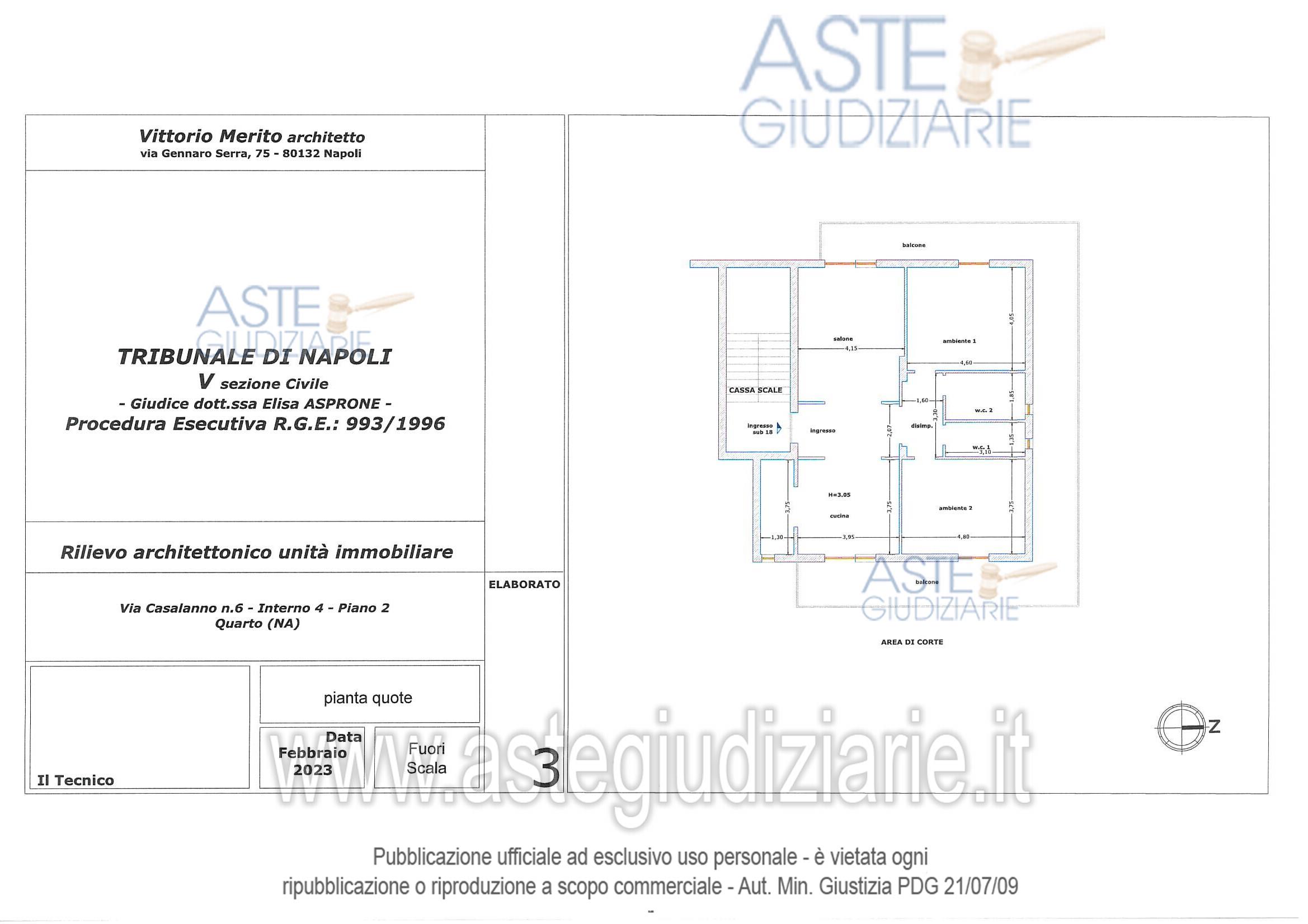 Planimetria del bene