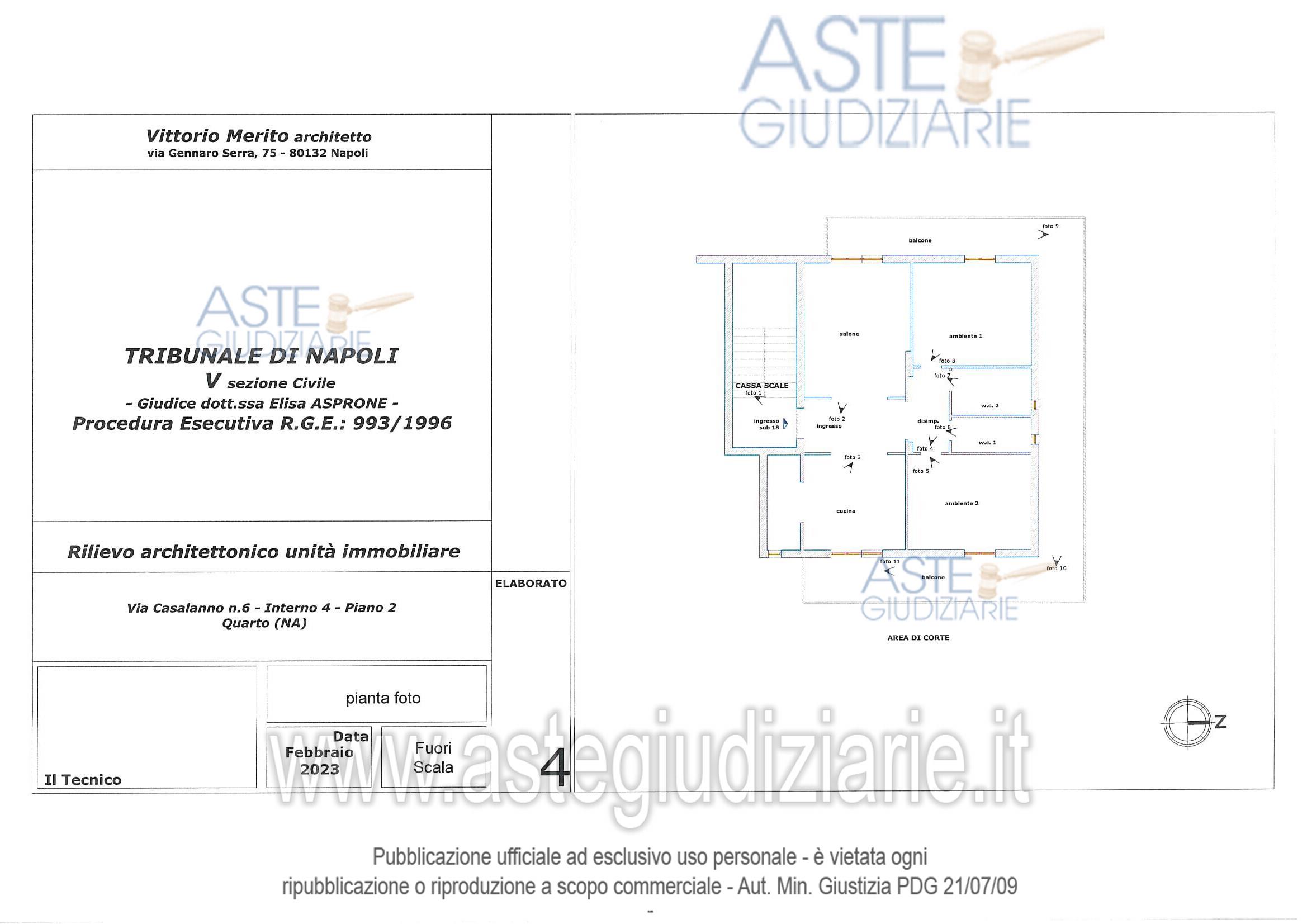 Planimetria del bene