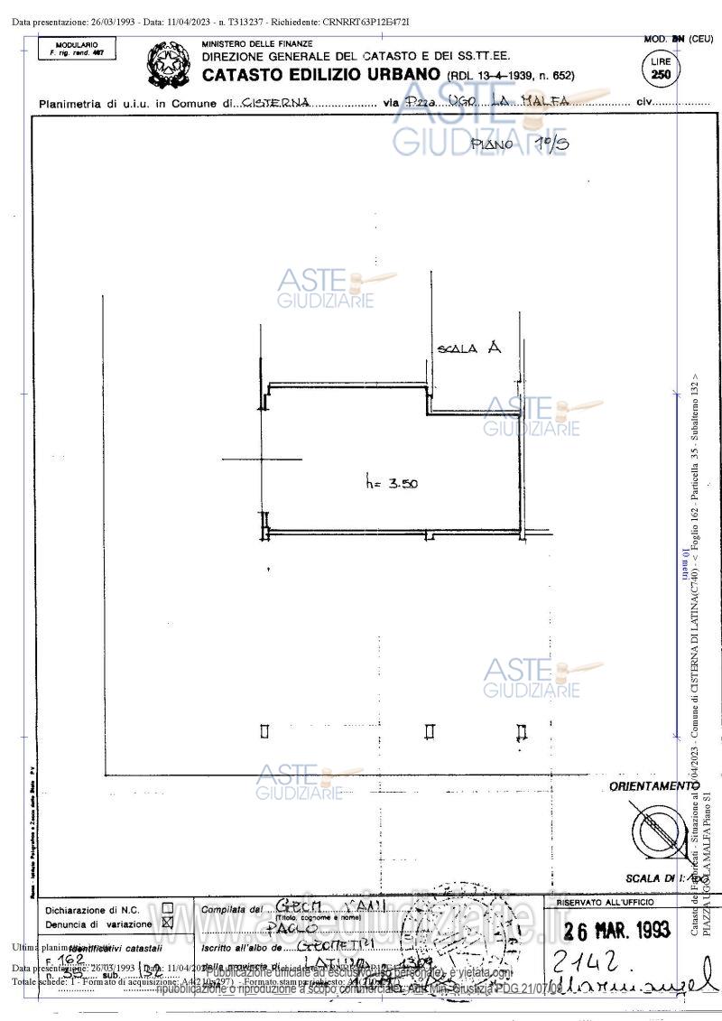 Planimetria del bene