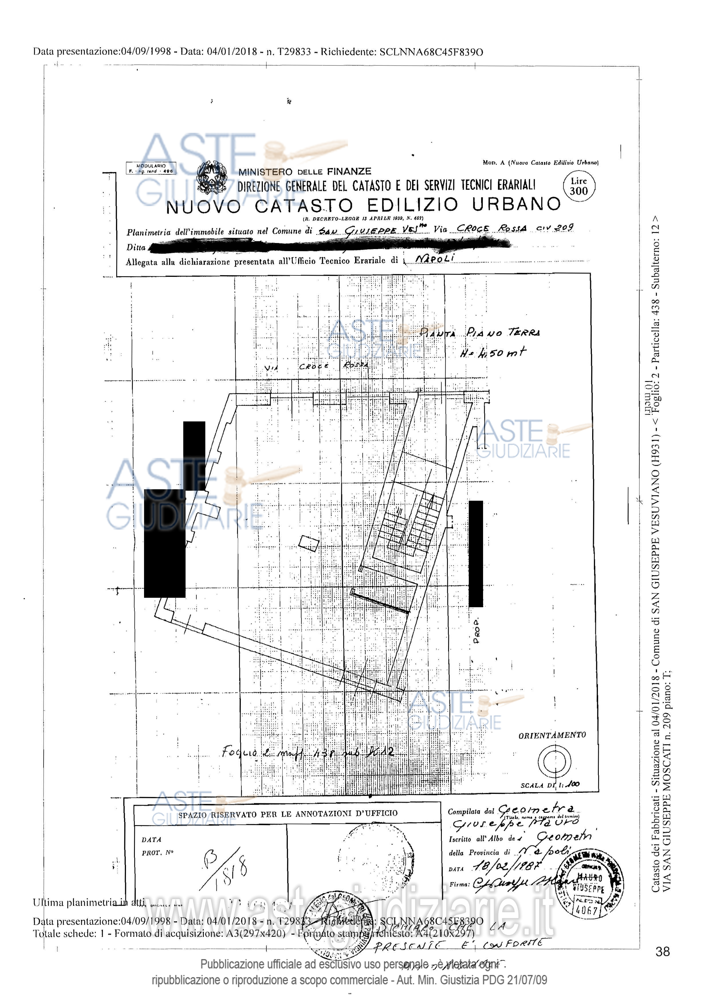 Planimetria del bene