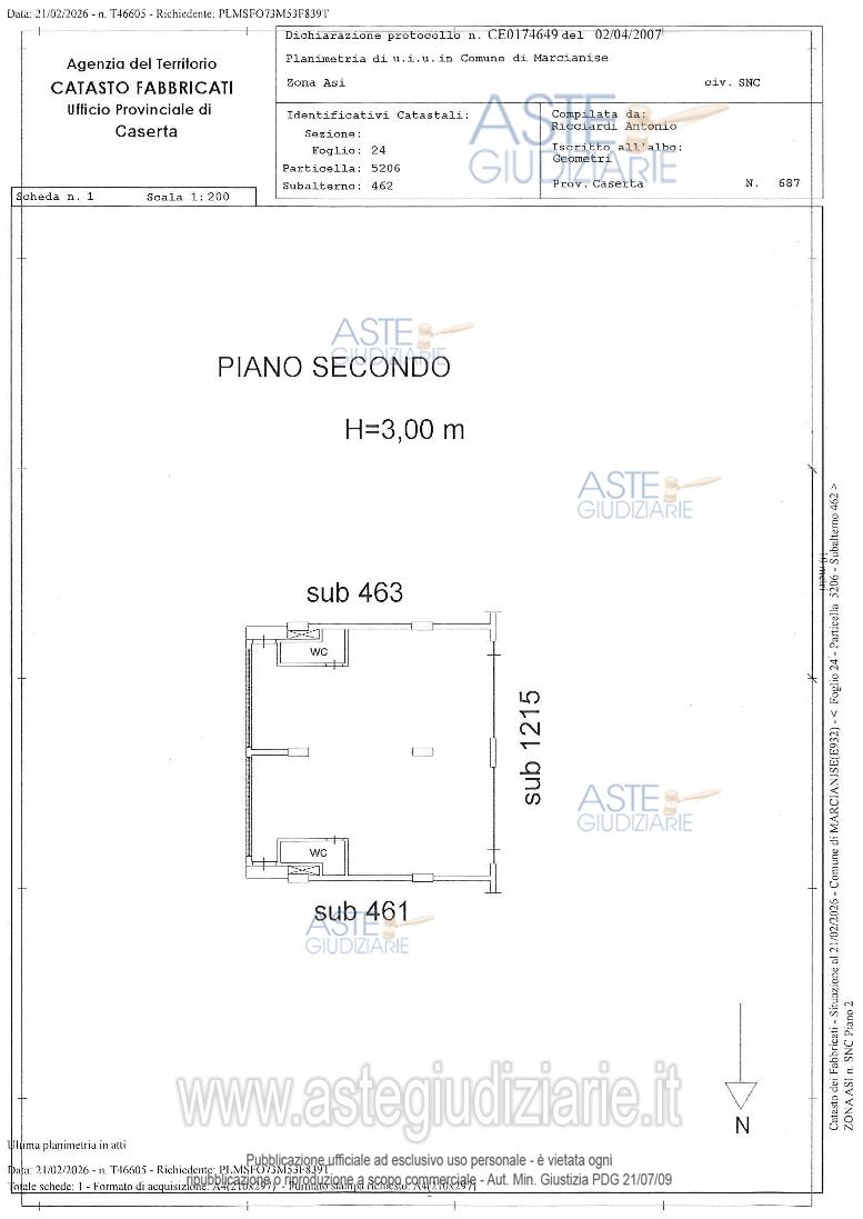 Planimetria del bene