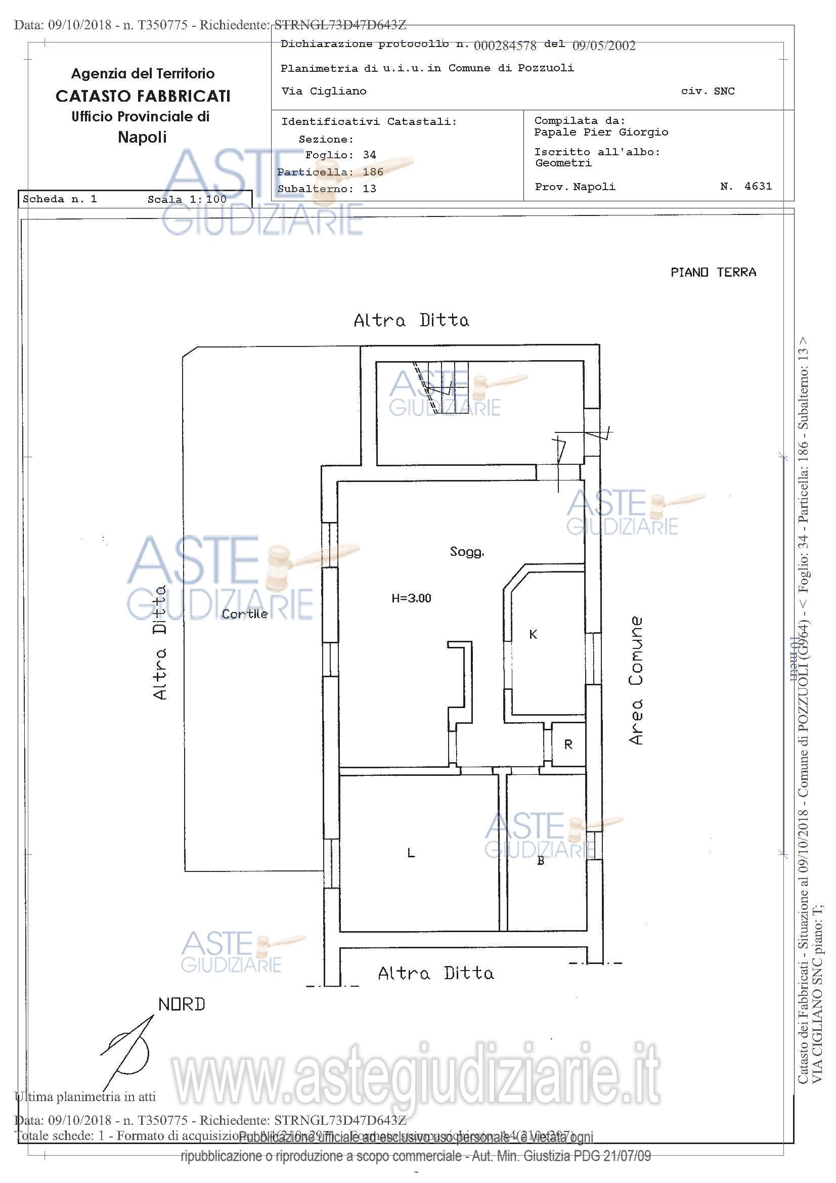 Planimetria del bene