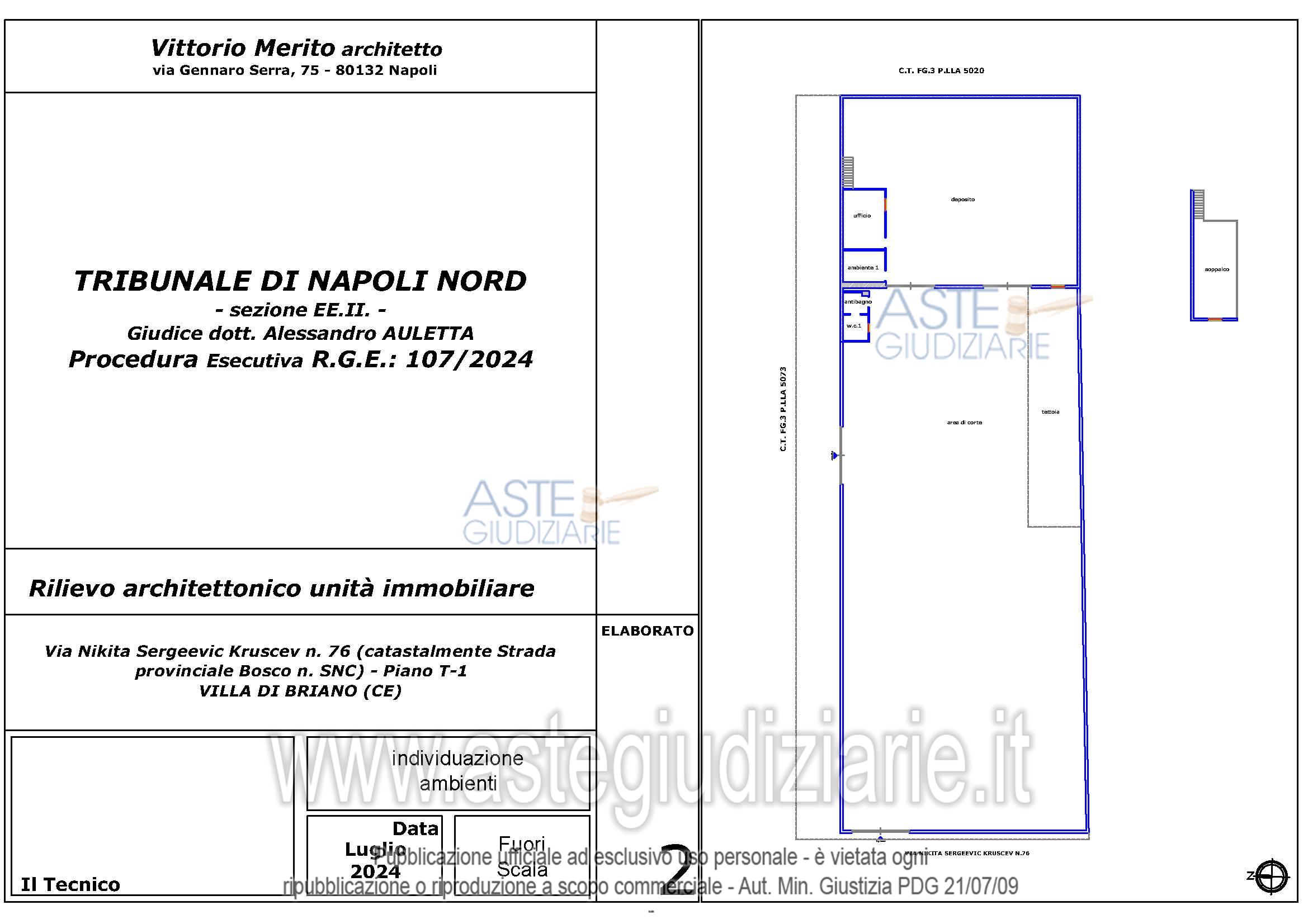 Planimetria del bene