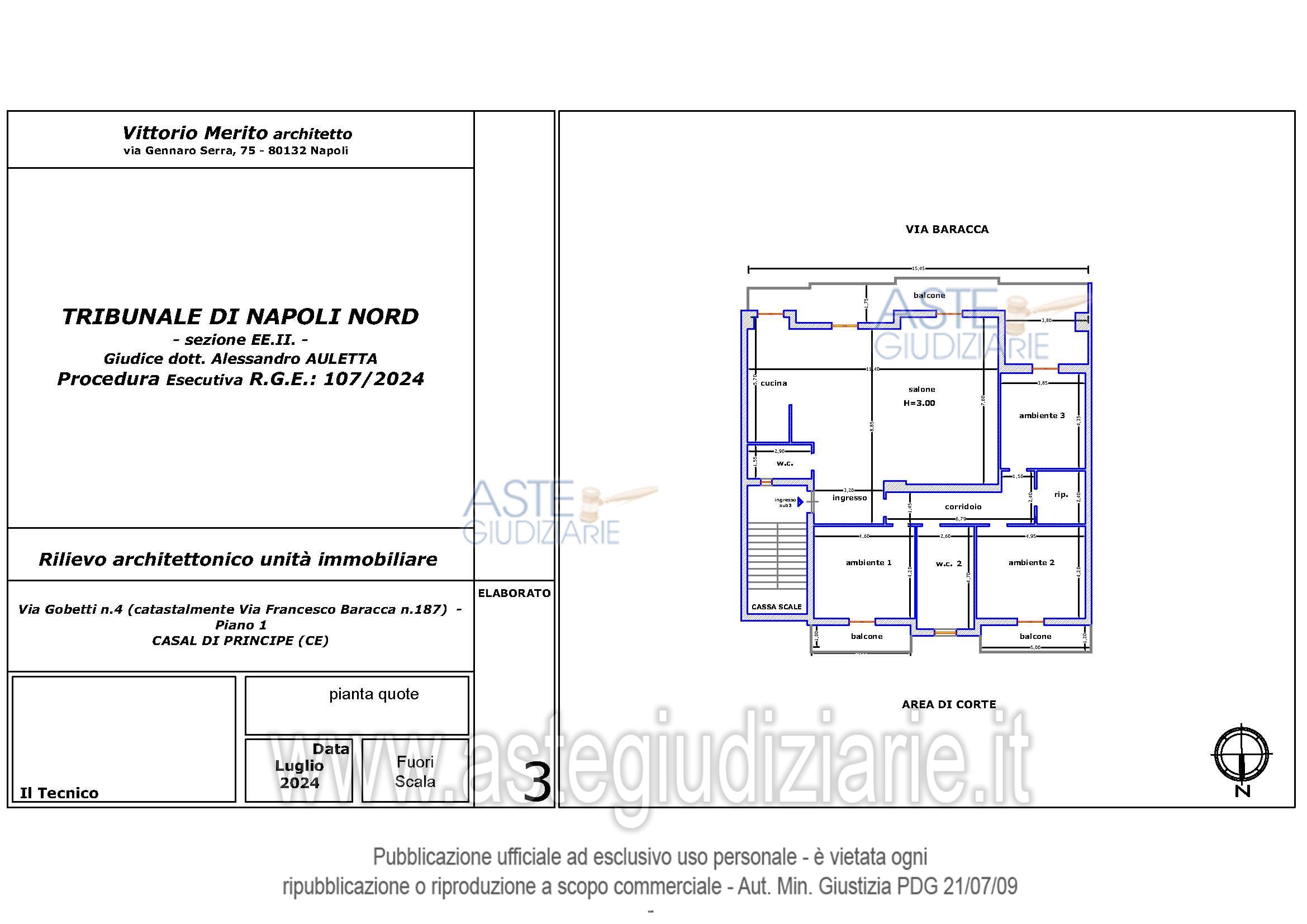 Planimetria del bene