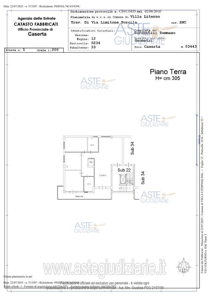 Planimetria del bene