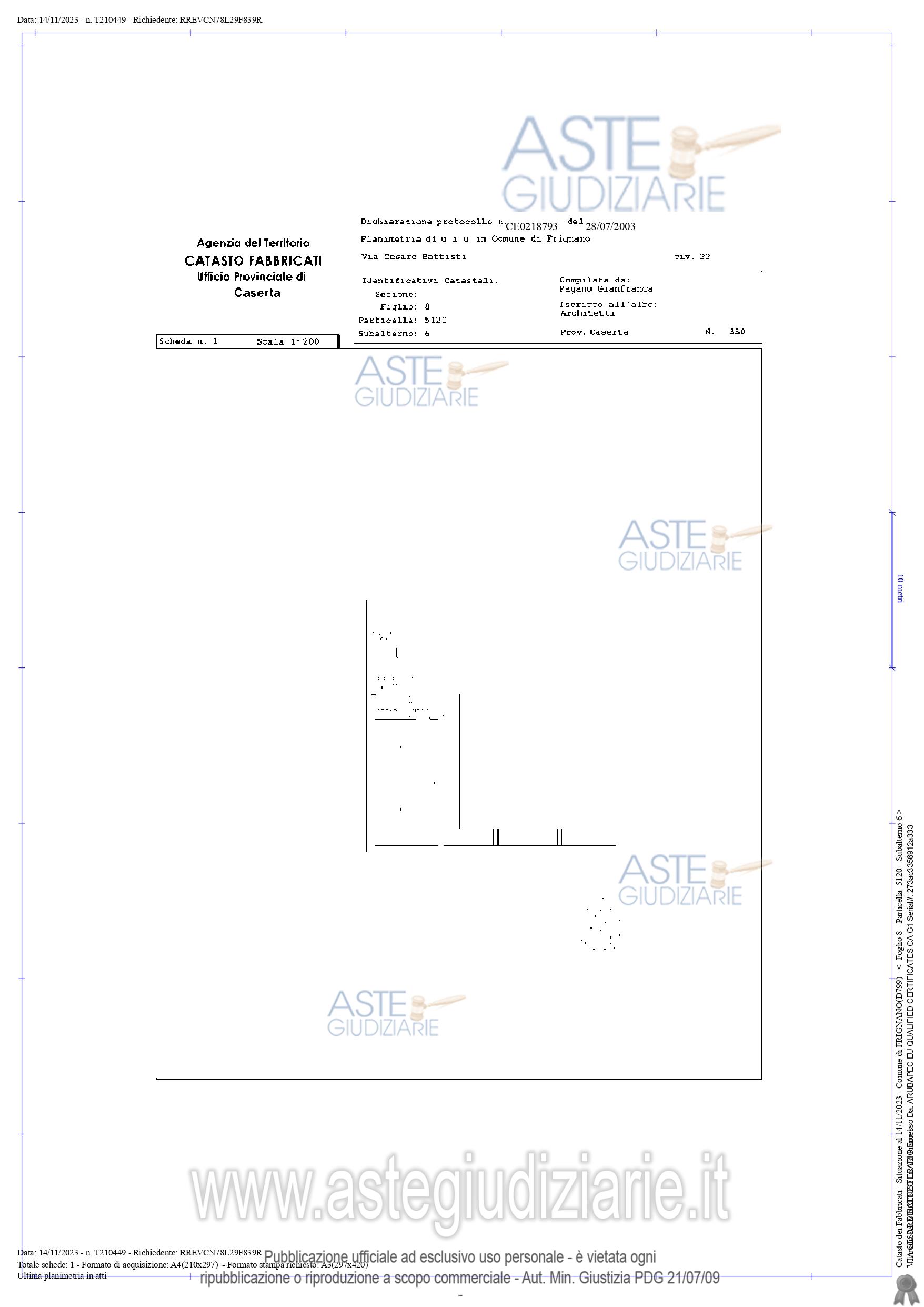 Planimetria del bene