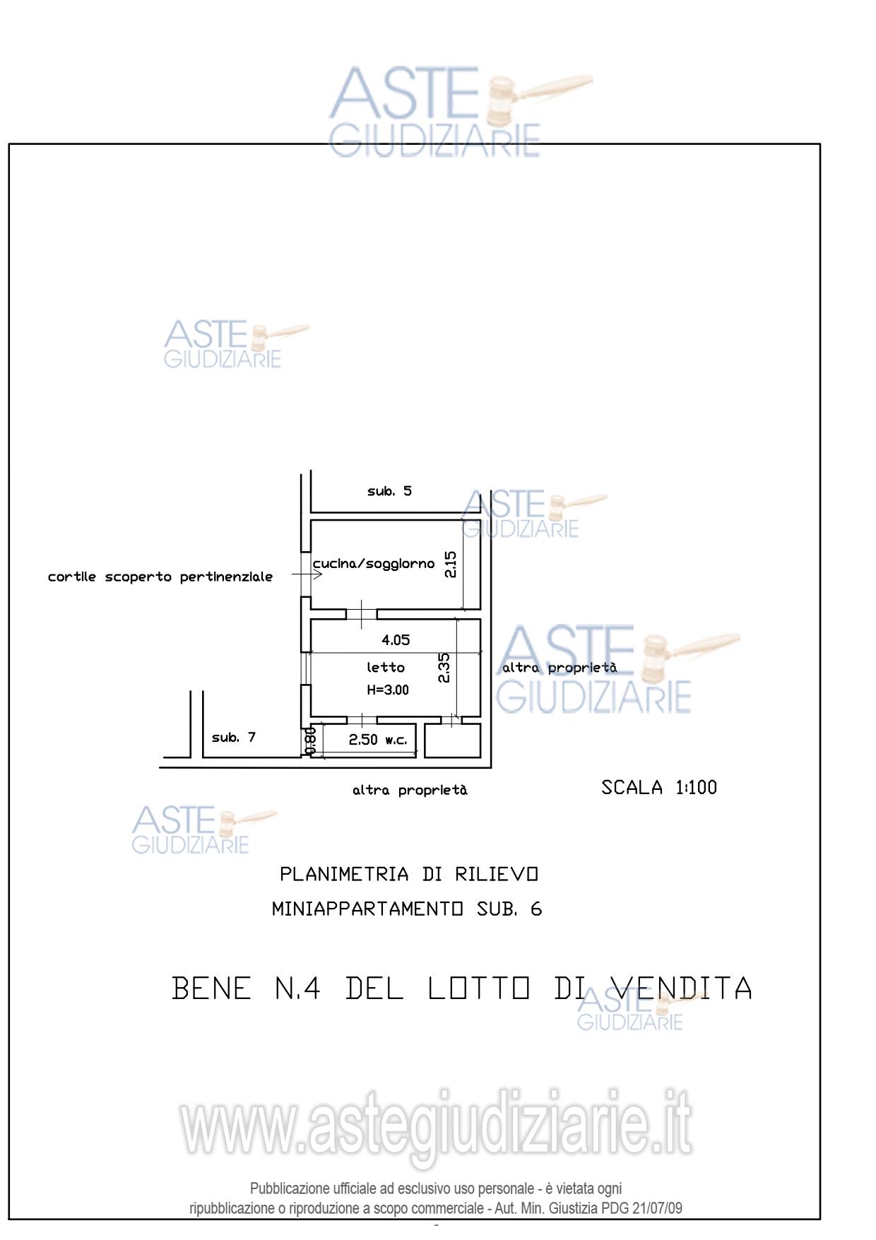 Planimetria del bene