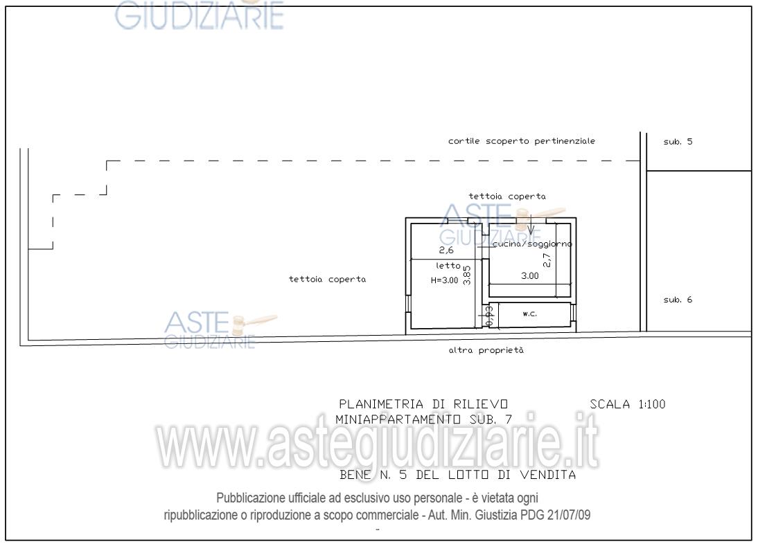 Planimetria del bene