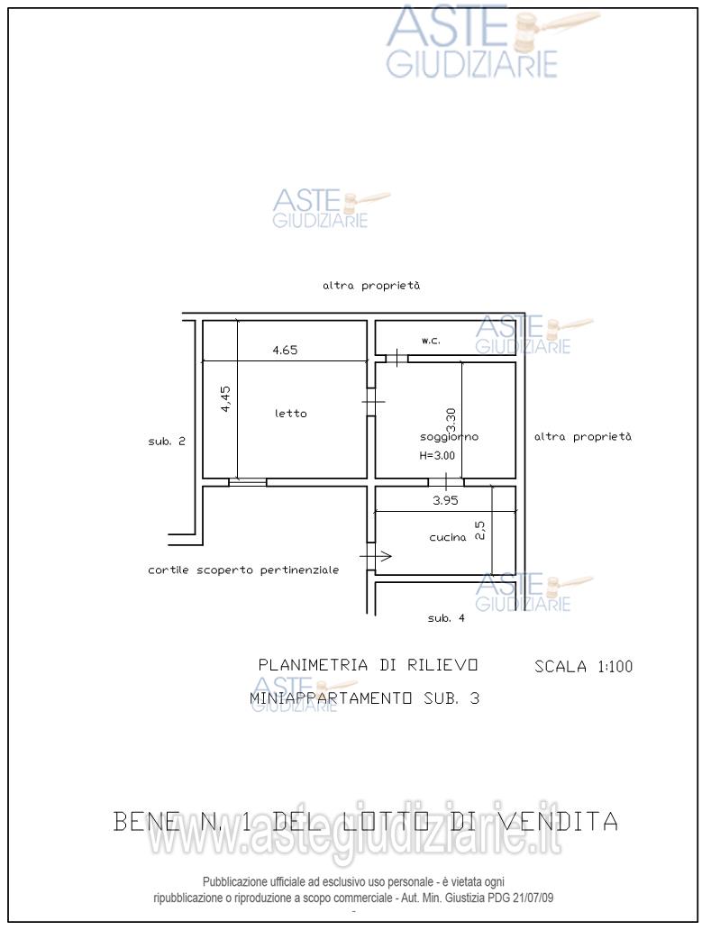 Planimetria del bene