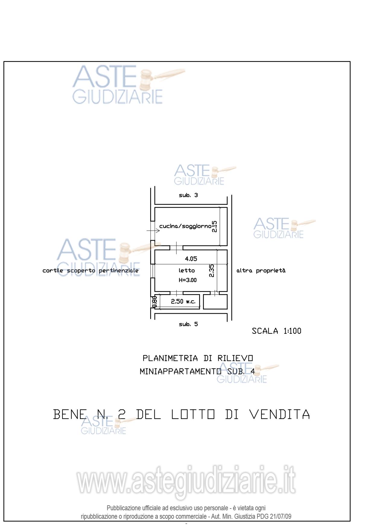 Planimetria del bene