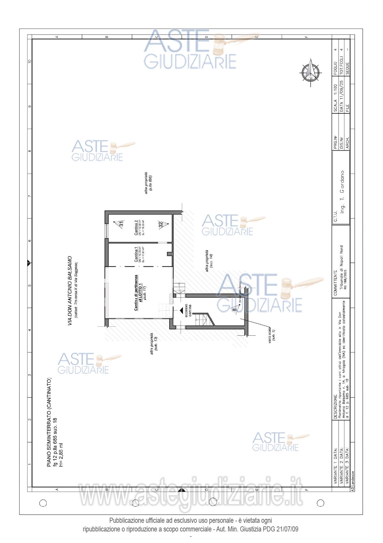 Planimetria del bene